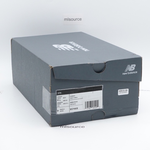 NEW Size 9.5 Men's New Balance 574 Sneakers U574GCE Dark Olivine/Sea Salt - Picture 4 of 7